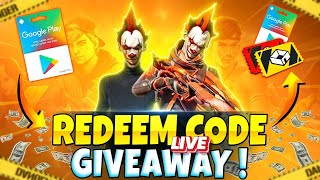 FREE FIRE LIVE COSTUME  REDEEM CODE GIVEAWAY FF LIVE REDEEM CODE GIVEAWAY LIVE FREE FIRE [upl. by Groveman28]