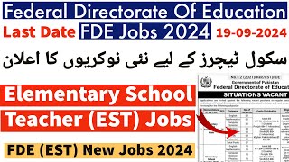 FDE EST New Jobs Announced 2024  FDE Elementary School Teacher EST Jobs Announced [upl. by Kos]