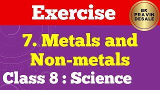 metals and nonmetals exercise class 8  8th science chapter 7 question answers [upl. by Alletsyrc]