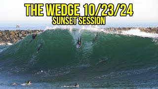 Insane Wedge Surfing at Sunset October 23rd 2024 Sunset Session RAW Video [upl. by Aielam]