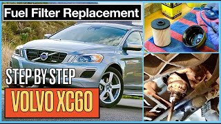 Volvo XC60 Diesel Fuel Filter Replacement Step by Step [upl. by Eldnek]