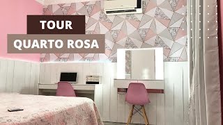 TOUR PELO QUARTO ROSA E BRANCO  Antes e Depois [upl. by Myranda]