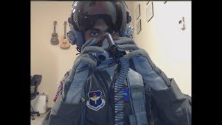 USAF Flight Equipment How to Wear GSuit Harness Helmet  Combat Systems Officer VLOG [upl. by Erlond]