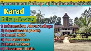 Government College of Engineering GCoE Karad College Review Cutoff Placement  mhtcet hostel [upl. by Peirsen]