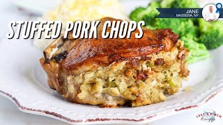 Stuffed Pork Chops  a quick and easy dinner to make for company [upl. by Eitsyrhc]