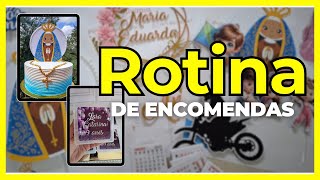 Rotina de encomendas  calendários  topos de bolo  lembrancinhas [upl. by Lrem621]