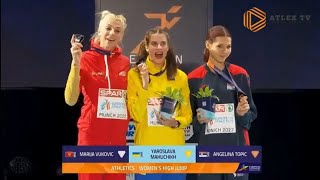 Angelina Topić🇷🇸🥉 Marija Vuković 🇲🇪🥈  EP 22 ceremonija dodela medalja najboljim visašicama [upl. by Arondell]