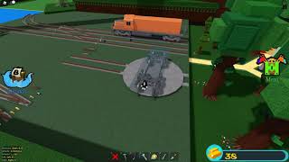 Wheelhouse Railway Turntable Train Test v1  Build a Boat For Treasure [upl. by Aihtela]