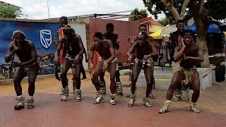 Zulu Dancers Explosive in Soweto by Mandela House [upl. by Ailemac]