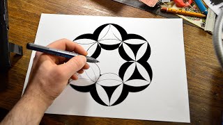 Easy Geometric Pattern Drawing  Simple Geometric Pattern  Real Time Drawing [upl. by Hayyim57]