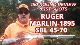 150 Round Review 1st Time Firing Ruger Marlin 1895 SBL 4570 Lever Action rifle from Jurassic Park [upl. by Eikcin]