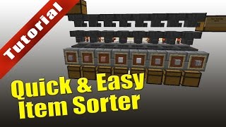 Minecraft  Tutorial Quick amp Easy Item Sorter With Overflow Protection [upl. by Ora]