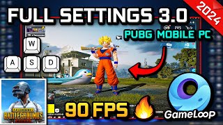 Best All Settings of FKLzz in PUBG MOBILE 30 PC Emulator Gameloop 90FPS 2024 [upl. by Etireugram]