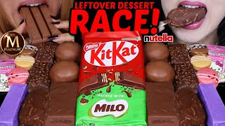 ASMR LEFTOVER DESSERT RACE BIG MILO KITKAT PURPLE ICE CREAM BARS MAGNUM ICE CREAM MARSHMALLOW 먹방 [upl. by Ssor]