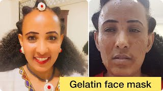 Gelatin peel off face mask ጀላቲ ናይ ገፅ ማስክ [upl. by Humfrey]