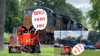 BCOL 4653 5 trains in Holly Michigan [upl. by Aradnahc]