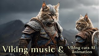 Valhalla calling me Nordic music and viking cats AI animation Meowhalla calling norse warriors [upl. by Acisset]