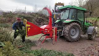 Deutz Fahr 5080D Keyline mit Holzhächsler [upl. by West851]