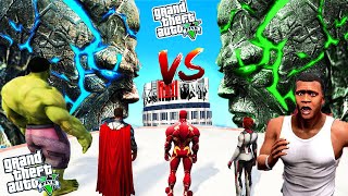 FRANKLIN AND AVENGERS VS GOD LAVA TITAN AND GOD ICE TITAN IN GTA 5 PART 12 [upl. by Maureen]