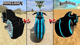 MINECRAFT TRON BIKE VS GTA 5 TRON BIKE VS GTA SAN ANDREAS TRON BIKE  ¿CUÁL ES EL MEJOR [upl. by Lotz628]