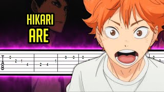 Haikyu  Hikari Are Opening 5【𝗧𝗔𝗕】➤ GUITAR TUTORIAL [upl. by Kapor]