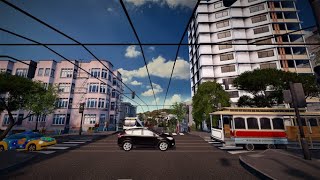 First Person Trolleybus Ride  Cities Skylines San Benicia [upl. by Yeltneb]