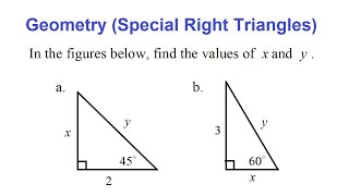 Geometry Special Right Triangles [upl. by Garvy769]