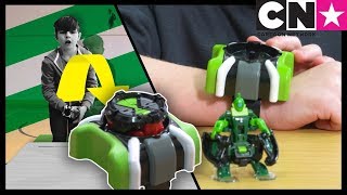 Ben 10 Omnitrix Toy Play  Ben transforms into aliens using OmniLaunch battle toys [upl. by Anilegnave]