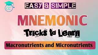 Easy amp Simple MNEMONIC Tricks to learn MACRONUTRIENTS and MICRONUTRIENTS 2020 [upl. by Quennie]