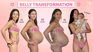 Week by Week Pregnancy Belly Transformation I First Pregnancy 42 Weeks [upl. by Artemisa584]