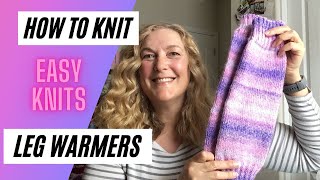 How To Knit Leg Warmers With Ice Yarn  Knitted Legwarmers Quick And Easy  Knitting For Beginners [upl. by Paviour]