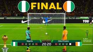 Nigeria vs Côte dIvoire FINAL  Penalty Shootout 2024  African Cup of Nations 2023  PES Gameplay [upl. by Zendah]