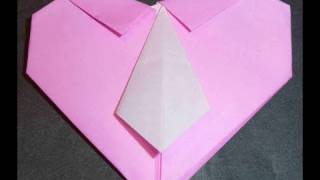 How to make Necktie Heart Origami Corbata Corazón Origami [upl. by Circosta483]