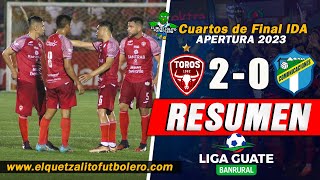 TOROS PEGAN PRIMERO  Malacateco 2 vs Comunicaciones 0  Cuartos de Final IDA Apertura 2023 RESUMEN [upl. by Heisser]