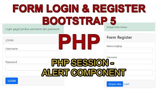 Membuat Form Login dan Form Register dedngan Bootstrap 5  PHP  Mysql [upl. by Garlen542]