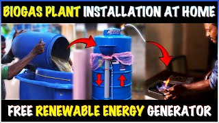 Biogas Plant Installation At Home  Free Renewable Energy Generator At Home [upl. by Amanda586]