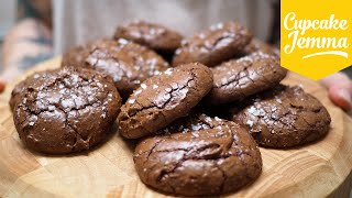 Salted Chocolate Brownie Cookies  Cupcake Jemma [upl. by Germain]