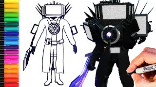 How to Draw UPGRADED TITAN TV MAN 30 step by step [upl. by Enileme150]