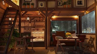 Rainy Jazz Cafe  Slow Jazz Music in Coffee Shop Ambience for Work Study and Relaxation [upl. by Nitsuj338]