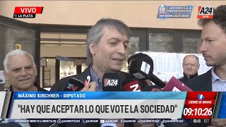 Votó Máximo Kirchner quotQue sea un día en paz y sin provocacionesquot [upl. by Ddahc460]