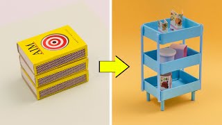 DIY Mini organizer from matchbox  How to make mini organizer for small stuff [upl. by Ayvid]