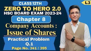 Chapter 8  Company Accounts  Issue of Share  Practical Problem Q1  Page No 341  Class 12th [upl. by Elayne]