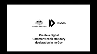 Digital Commonwealth statutory declarations in myGov [upl. by Lertsek825]