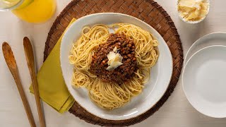 Spaghetti alla bolognese de vegetales  kiwilimón recetas [upl. by Reffotsirk]