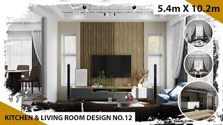 Kitchen amp Living Room Design No12 52m X 102m [upl. by Aniratac]