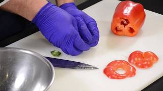 How to Prepare Peppers and Julienne [upl. by Nnylak624]