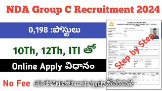 how to apply NDA Group C vacancy 2024✅ nda online apply in mobile nda mts apply teluguearn money [upl. by Luamaj396]