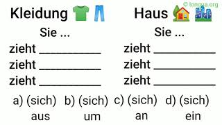 Präfix Verben einziehen umziehen ausziehen zerstören aufbauen abreißen vergessen ermögliche [upl. by Selhorst]