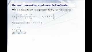 kap 68  Geometriske rekker med variable kvotienter [upl. by Arret]