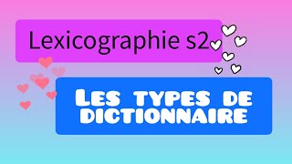 Les types de dictionnaires patrie 2 [upl. by Nomead302]